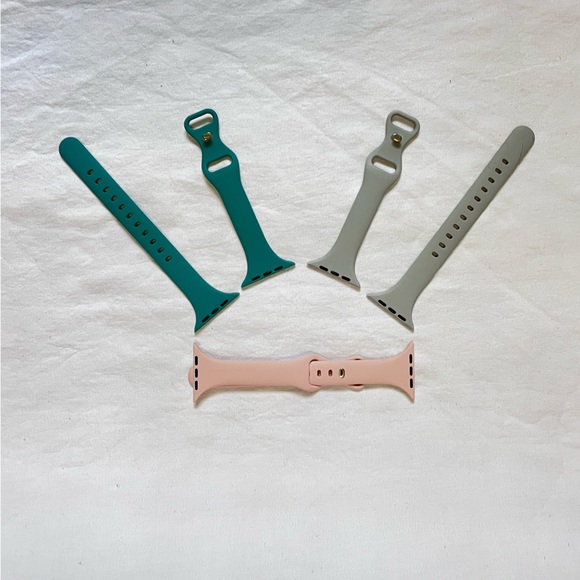 Accessories - APPLE WATCH BANDS Bundle of 3 42mm 44mm 45mm 49mm Pink Grey Teal Silicone